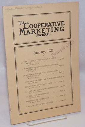 Cat.No: 245694 The Cooperative Marketing Journal: Vol. 1 No. 2, January 1927. Walton...