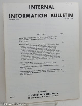 Cat.No: 245888 Internal Information Bulletin, no. 7 in 1973, December 1973. Socialist...