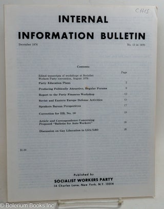 Cat.No: 245890 Internal Information Bulletin, no. 13 in 1976, December 1976. Socialist...