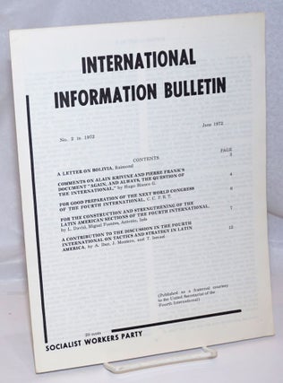 Cat.No: 245902 International information bulletin, no. 2, June 1972. Fourth International