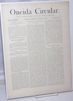 Cat.No: 246317 Oneida circular, a weekly journal of home, science and general...