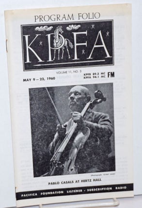 Cat.No: 246521 KPFA Program Folio: vol. 11, #3, May 9-22, 1960
