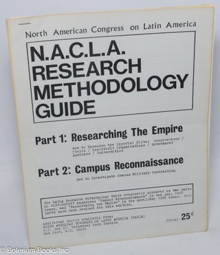 Cat.No: 247069 NACLA research methodology guide. North American Congress on Latin America