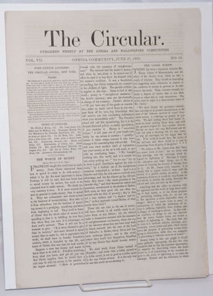 Cat.No: 247093 The Circular: Published Weekly by the Oneida and Wallingford Communities;...