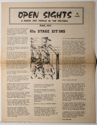 Cat.No: 247108 Open sights: a paper for people in the military. (June 1972
