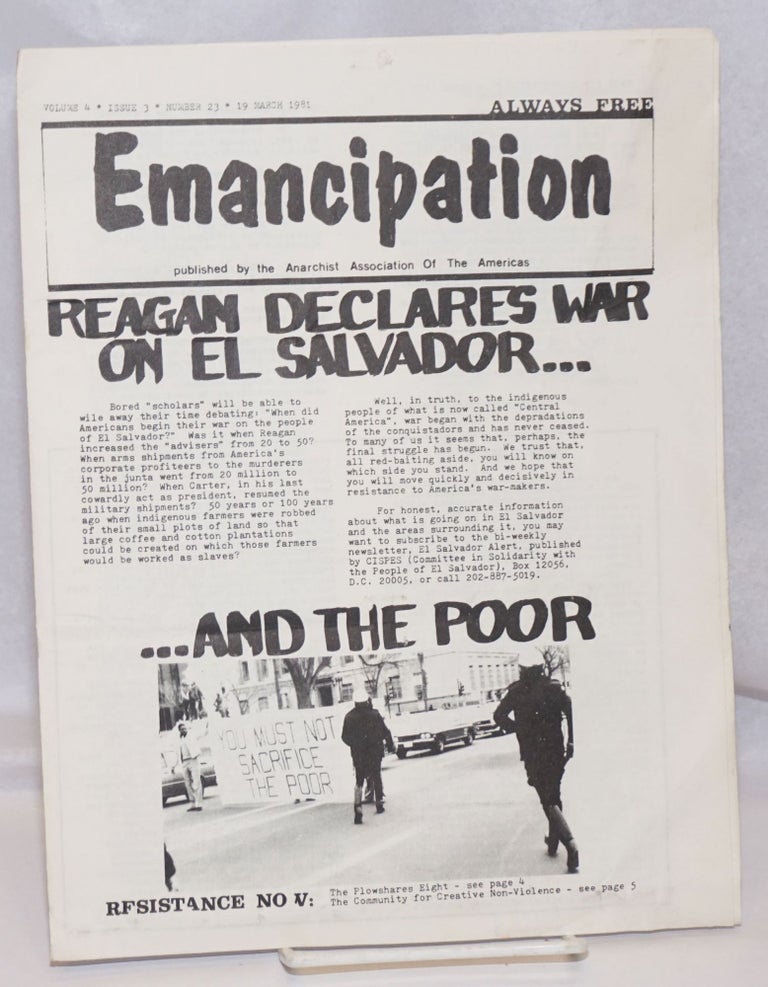 Cat.No: 248058 Emancipation: formerly the Anarchy Times; Vol.4, No. 3, (No. 23), 19 March 1981