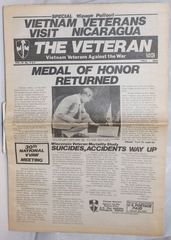 Cat.No: 248504 The Veteran: Vol. 16 no. 2 & 3 (Fall 1986). Vietnam Veterans Against the War.