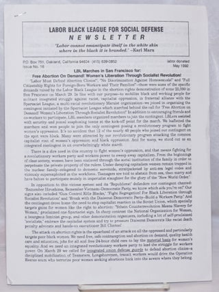 Cat.No: 248506 Labor Black League for Social Defense Newsletter: Issue No. 16, May 1992