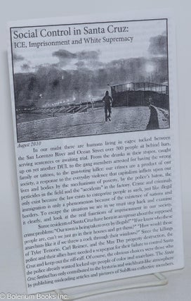 Cat.No: 248598 Social control in Santa Cruz: ICE, imprisonment and white supremacy