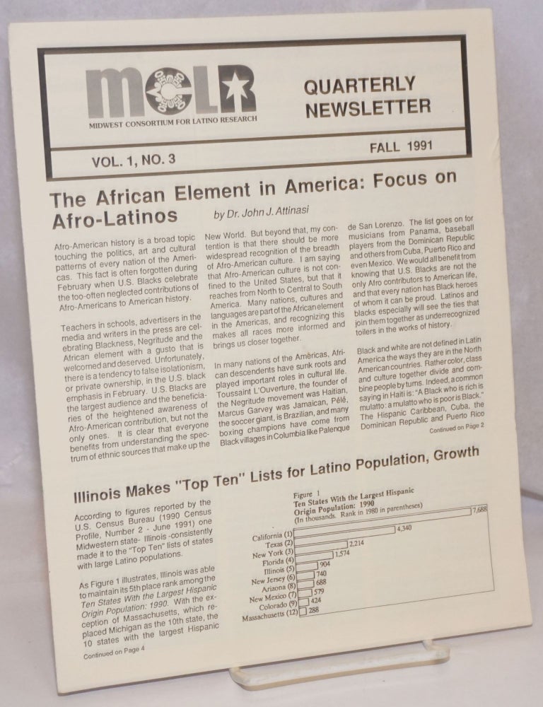 Cat.No: 248826 MCLR: Midwest Consortium for Latino Research, Quarterly Newsletter; Vol. 1, No. 3, Fall 1991