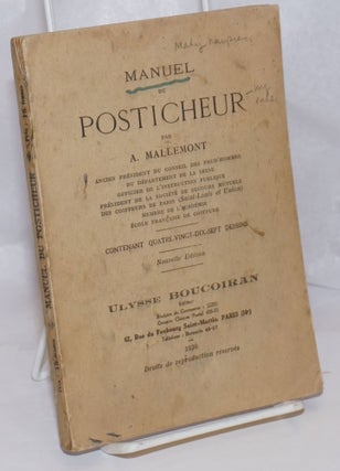 Cat.No: 249517 Manuel du Posticheur, contenant quatre-vingt-dix-sept dessins. Nouvelle...