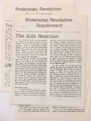 Cat.No: 249888 Proletarian Revolution Supplement [three issues]. League for the...