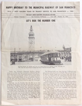 Cat.No: 250025 Bay Area Electric Railroad Review. Vol. 7 no. 1 (Oct. 15, 1962). Happy...