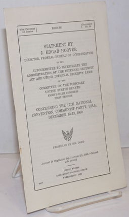 Cat.No: 250164 Statement by J. Edgar Hoover, director, Federal Bureau of Investigation to...