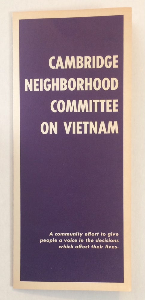 Cat.No: 250177 Cambridge Neighborhood Committee on Vietnam: a community effort to give