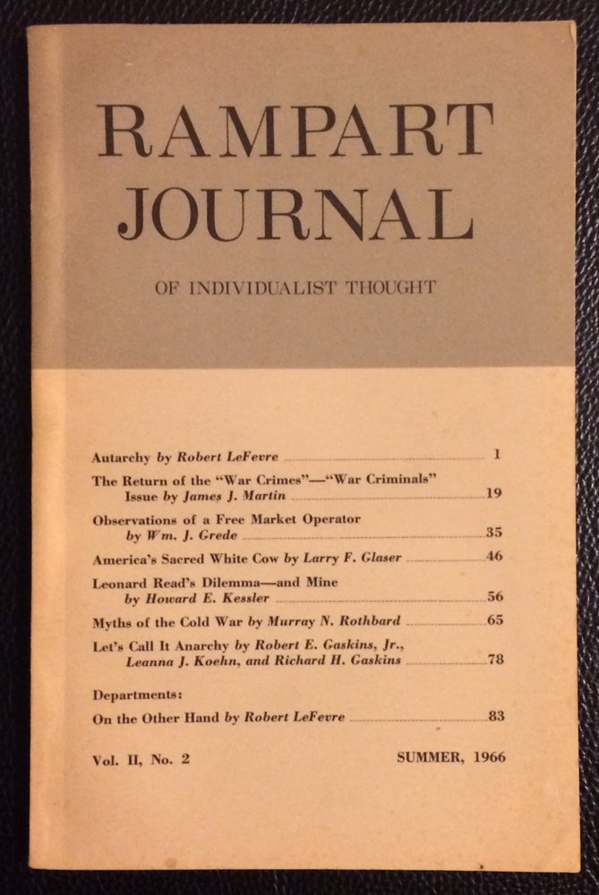 Cat.No: 250214 Rampart Journal of Individualist Thought. Vol. 2 no. 2 (Summer