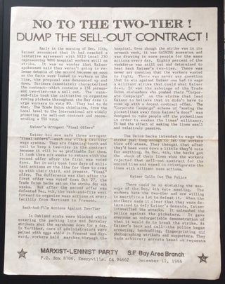Cat.No: 250262 No to the two-tier! Dump the sell-out contract! [handbill