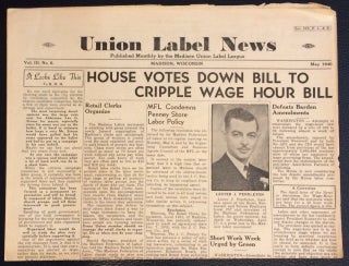 Cat.No: 250380 Union label news. Vol. 3 no. 6 (May 1940