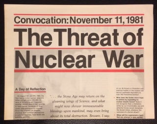 Cat.No: 250676 Convocation: November 11, 1981. The threat of nuclear war