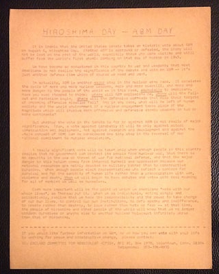 Cat.No: 250681 Hiroshima Day - ABM Day [handbill