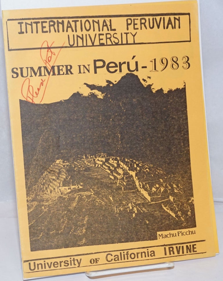 Cat.No: 250743 International Peruvian University: Summer in Peru - 1983 [brochure