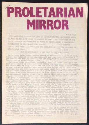 Cat.No: 250792 Proletarian Mirror. No. 3 (March 1977