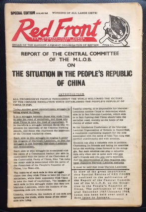 Cat.No: 250804 Red Front. Special edition: January 1968. Marxist-Leninist Organisation of...