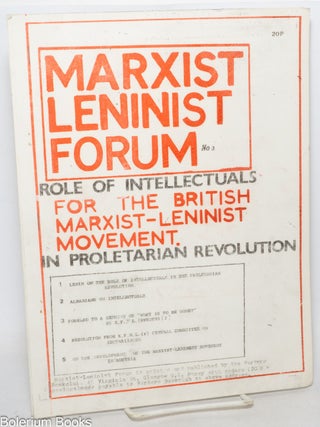 Cat.No: 250831 Marxist Leninist Forum. No. 3