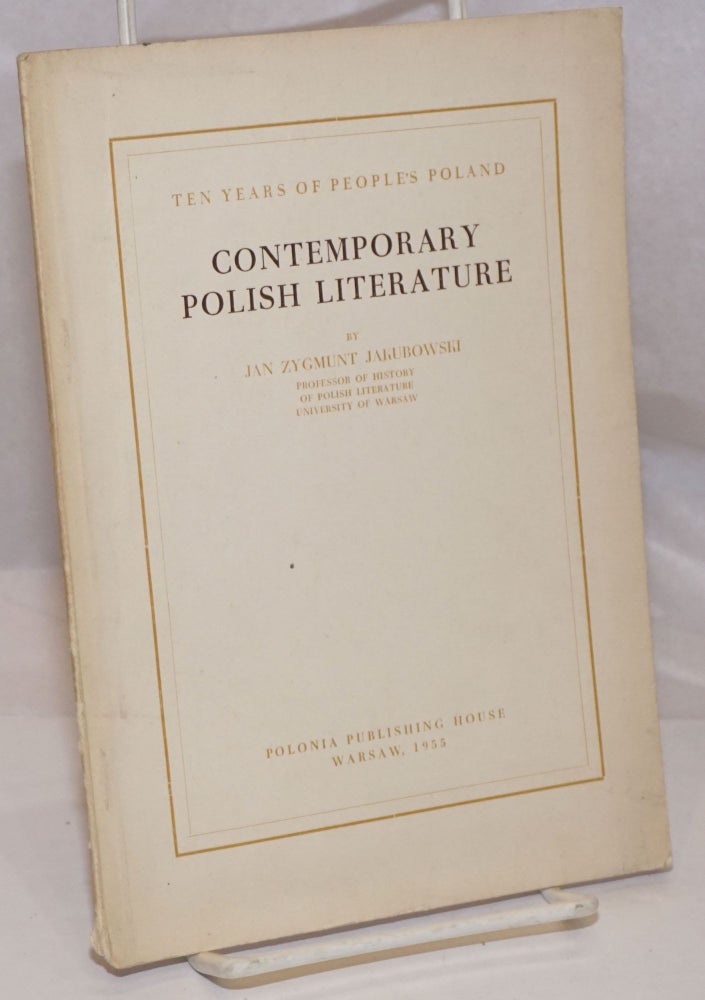 Cat.No: 250899 Contemporary Polish Literature. Jan Zygmunt Jakubowski.
