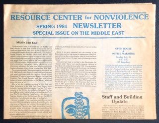 Cat.No: 251035 Resource Center for Nonviolence. Spring 1981 newsletter: Special issue on...