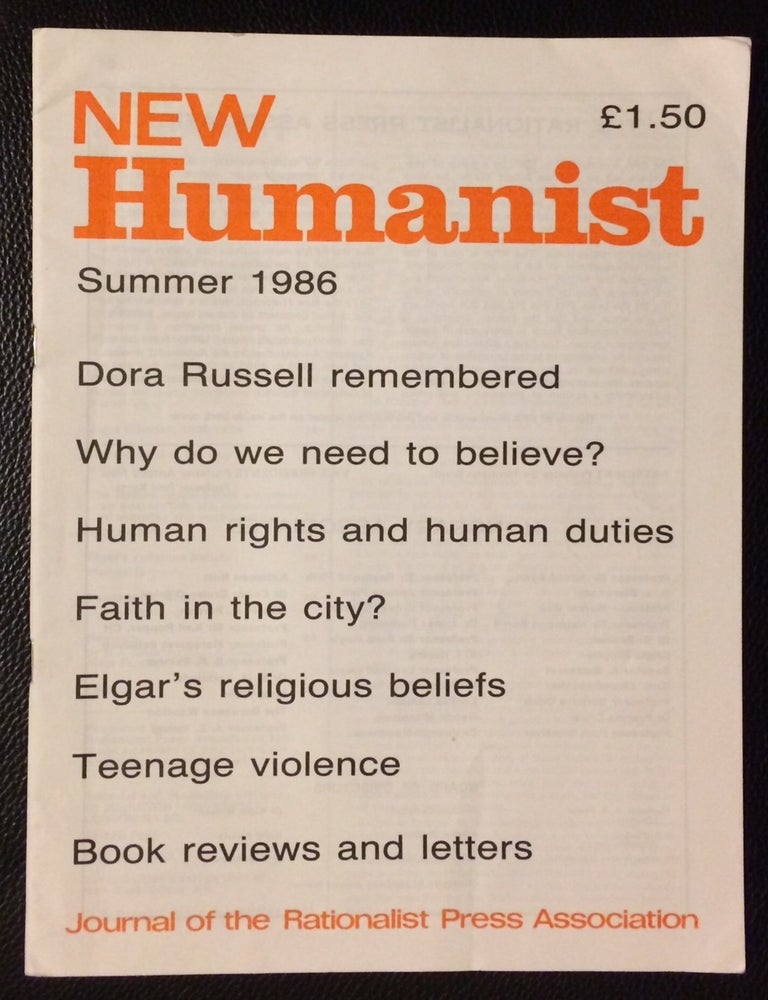 Cat.No: 251091 New Humanist. Vol. 101 no. 3 (Summer 1986)