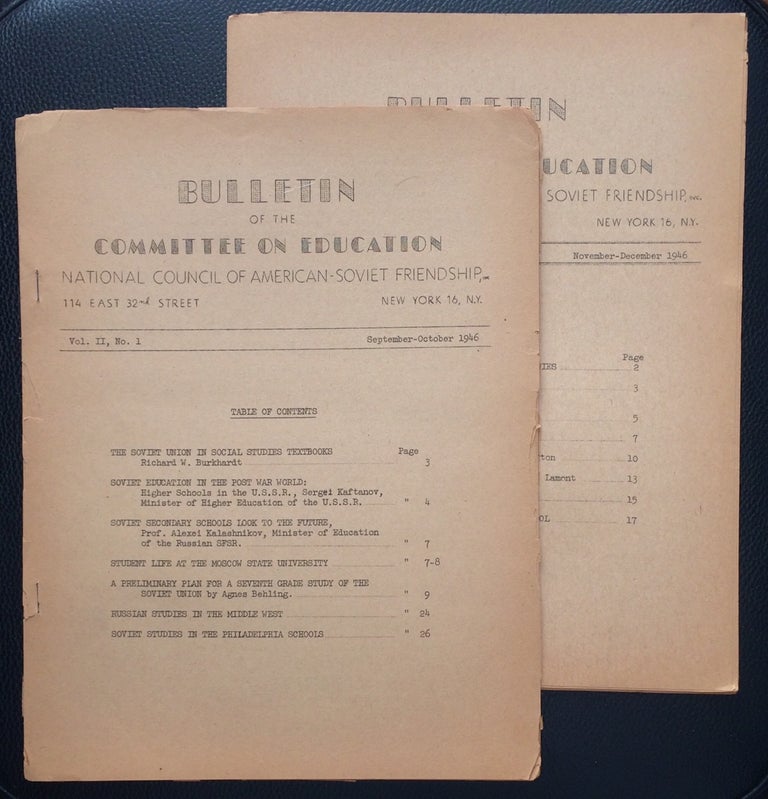 Cat.No: 251095 Bulletin of the Committee on Education, National Council of American-Soviet