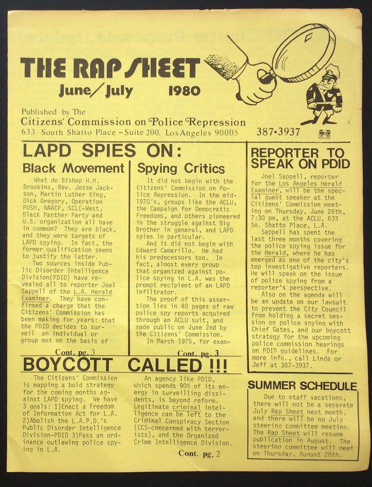 Cat.No: 251152 The Rap Sheet. June/July 1980