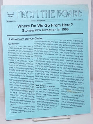 Cat.No: 251180 From the Board: vol. 1, #2, February 1996: Where do we go from here?...