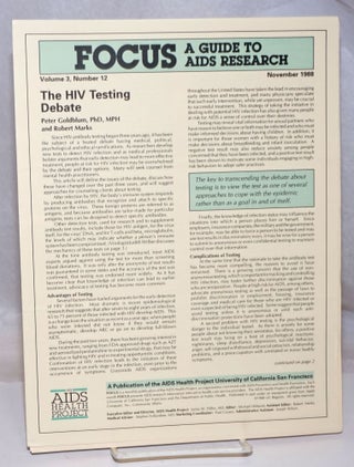 Cat.No: 251216 Focus: a review of AIDS research aka a guide to AIDS research; volume 3...