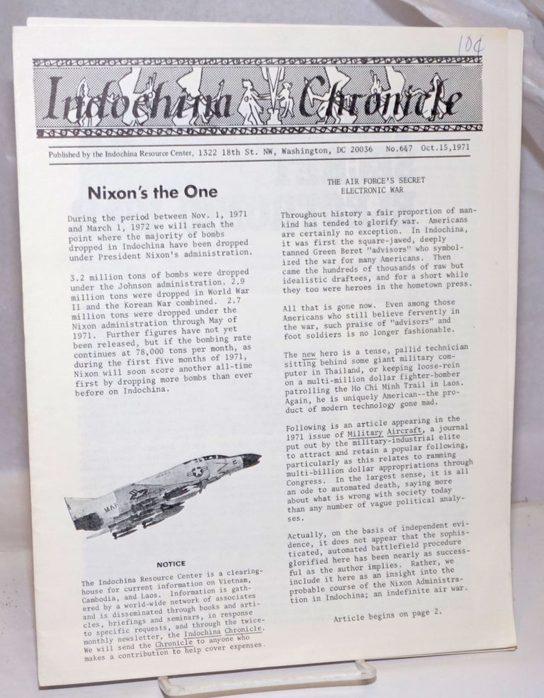 Cat.No: 251274 Indochina Chronicle; No. 6 & 7, Oct. 15, 1971