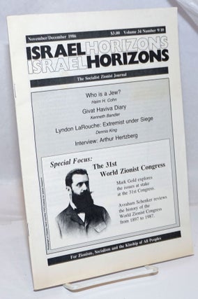 Cat.No: 251277 Israel Horizons: The Socialist Zionist Journal; November/December 1986,...