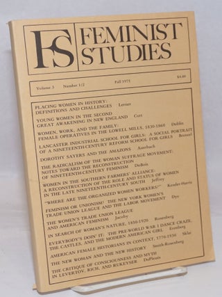 Cat.No: 251303 FS: Feminist Studies, Volume 3 Number 1/2. Fall 1975