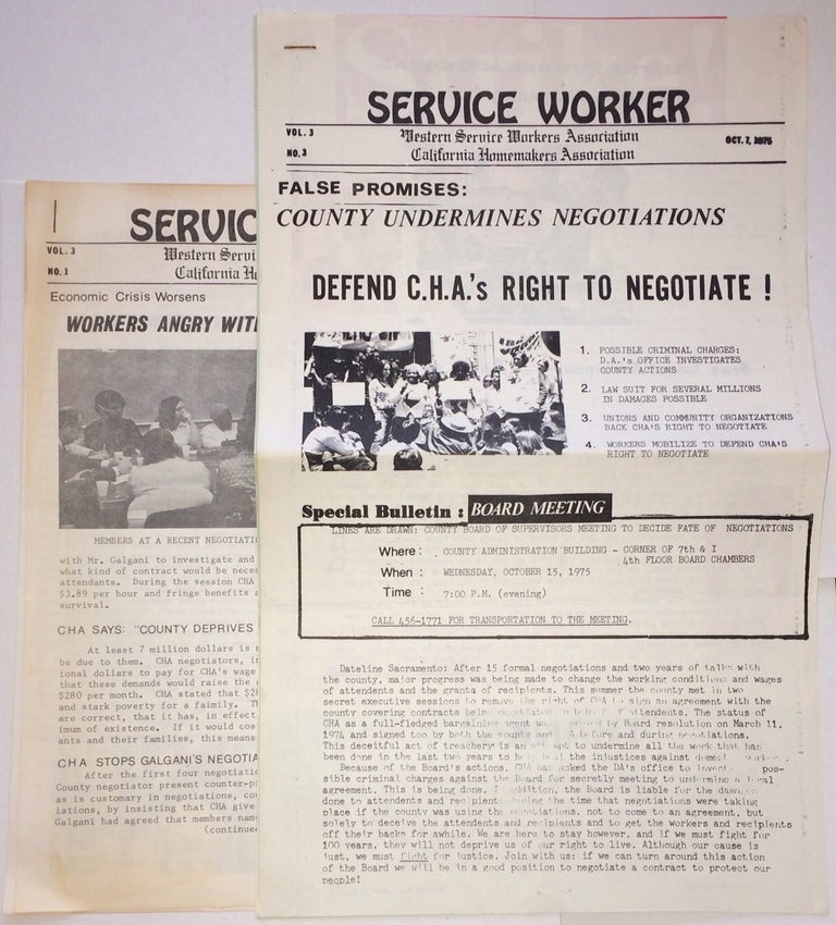 Cat.No: 251350 Service Worker [two issues]. California Homemakers Association.