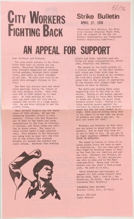 Cat.No: 251367 City Workers Fighting Back: Strike Bulletin. April 27, 1976. An appeal for...