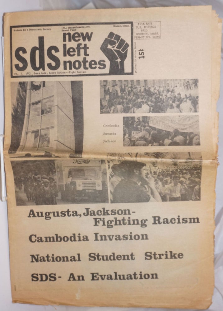 Cat.No: 251447 SDS new left notes, vol. 5, no. 13 (June 1970). Students for a. Democratic Society.