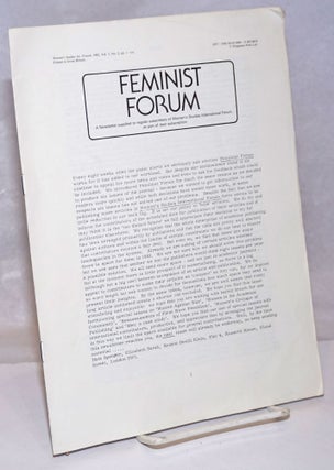 Cat.No: 251453 Feminist Forum: A Newsletter supplied to regular subscribers of Women's...