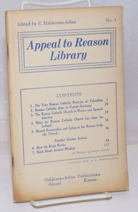 Cat.No: 251459 Appeal to Reason library no. 3 Edited by E. Haldeman-Julius. Joseph McCabe