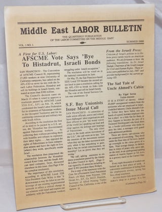 Cat.No: 251559 Middle East labor bulletin: Vol. 1, No. 1, Fall Summer 1988