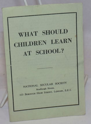Cat.No: 251670 What Should Children Learn At School?