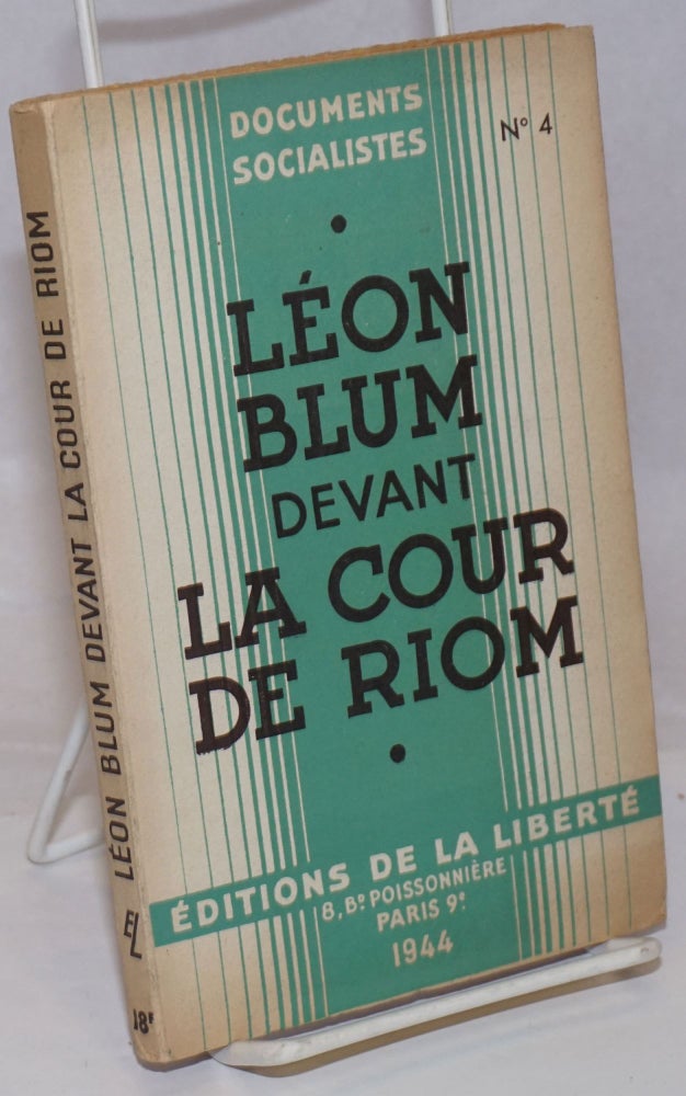 Cat.No: 251792 Leon Blum Devant La cour de Riom Fevrier-Mars 1942