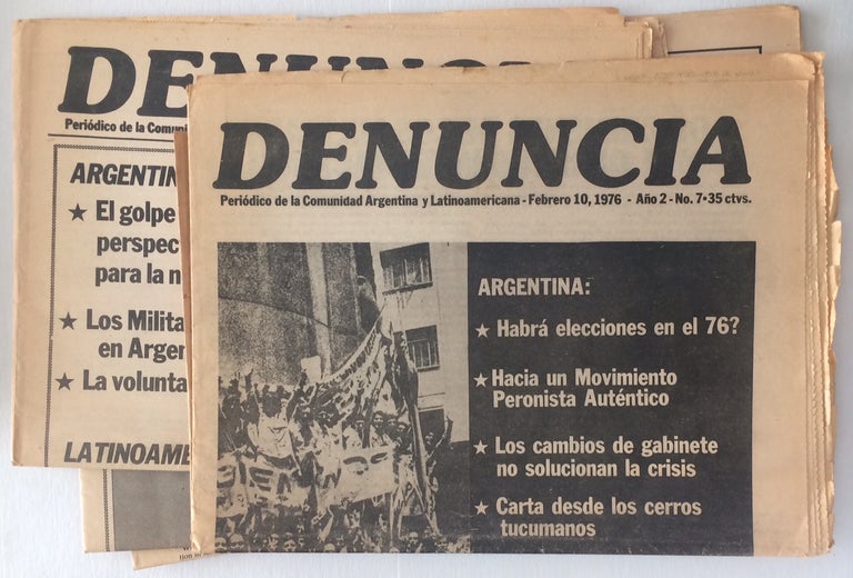 Cat.No: 251806 Denuncia: Periódico de la Comunidad Argentina y Latinoamericana [eight issues]