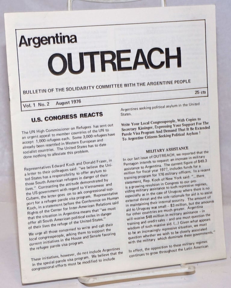Cat.No: 251984 Argentina Outreach: Bulletin of the Solidarity Committee with the Argentine