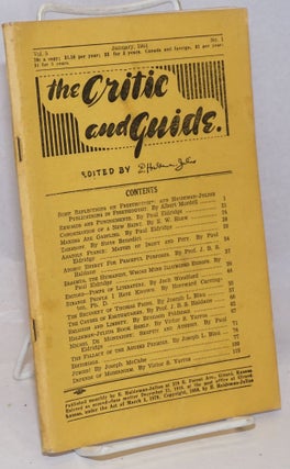 Cat.No: 252001 The Critic and Guide: vol. 5, #1, January 1951. E. Haldeman-Julius