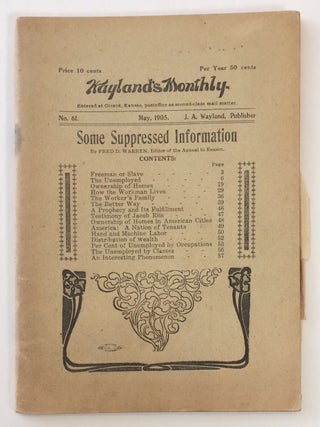 Cat.No: 252033 Wayland's Monthly, no. 61. (May 1905). Some suppressed information...